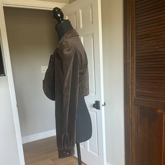 Zara Chocolate Velvet Cropped Blazer - Picture 2 of 5